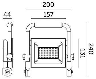 Riflettore LED portatile TIGRA LED/50W/4000K IP54 nero/giallo