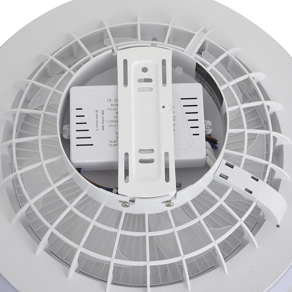 Ventilatore da soffitto bianco con LED RGB dimmerabile con telecomando - Clamo