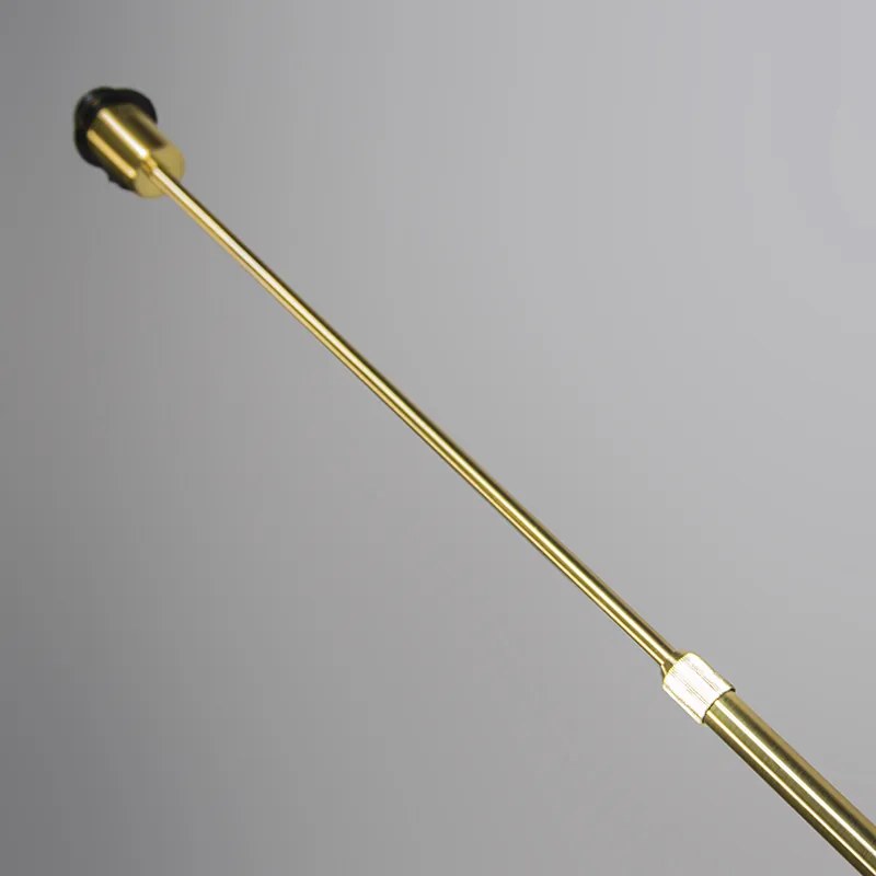 Lampada da terra oro/ottone con paralume nero 45 cm regolabile - Parte
