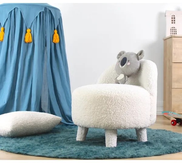 Poltrona per bambini PIXI, diametro 46 cm, bianca