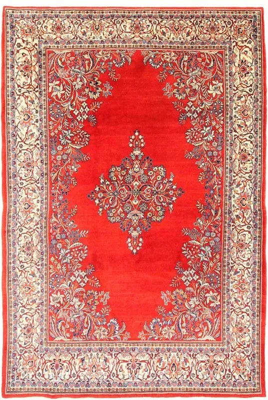Sarouk Tappeto 230 x 350 Rosso (Iran) Annodato A Mano