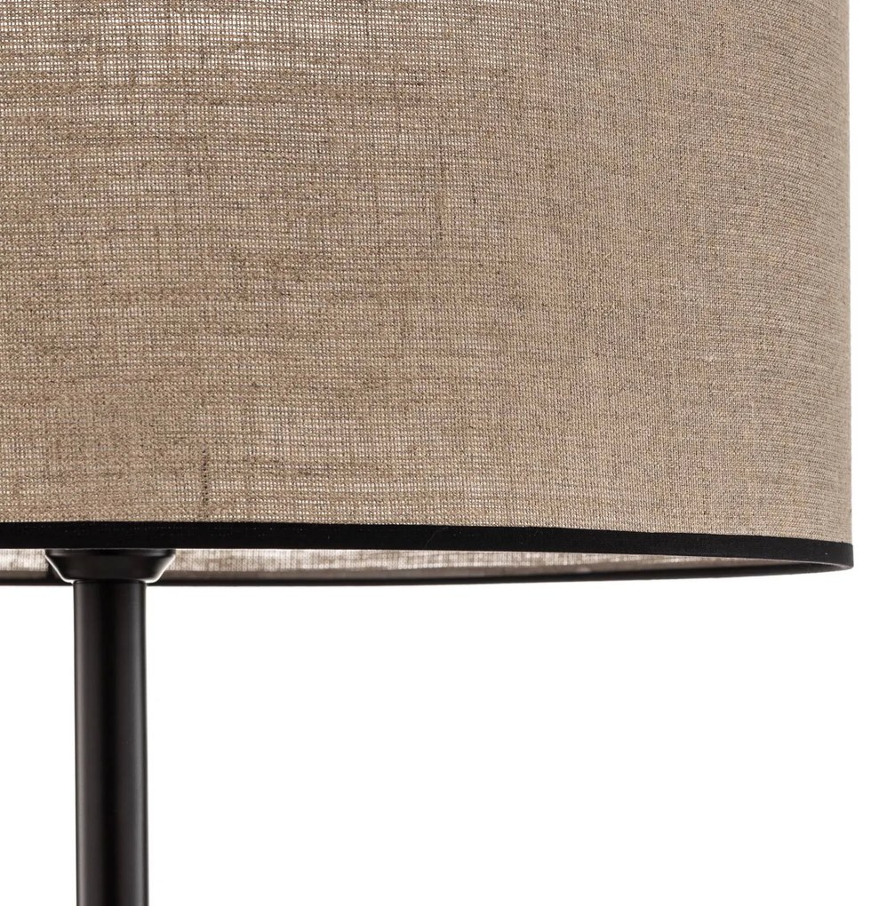 Euluna Piantana Tubo, paralume di tessuto, beige, Ø 45 cm