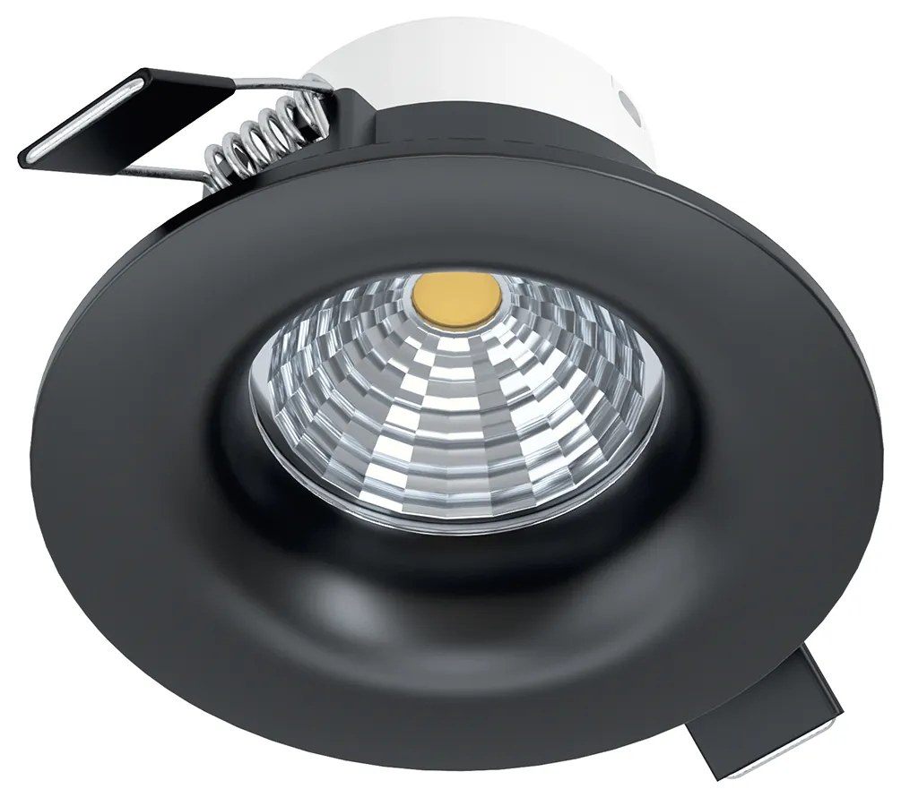 Faretto Ad Incasso Moderno Saliceto Alluminio Nero Led Integrato 6W 2700K Ip20