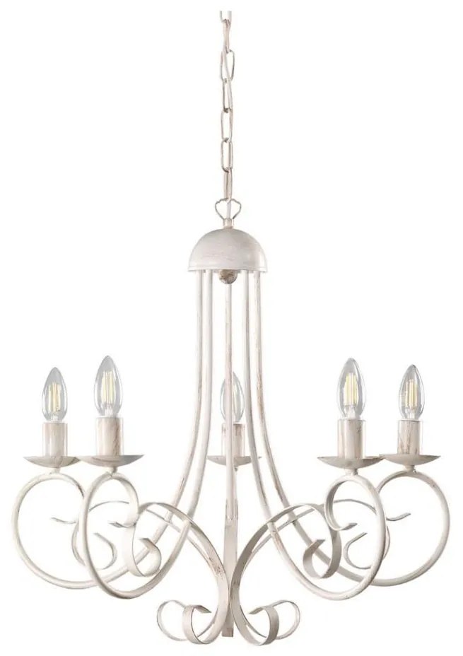 ONLI - Lampadario a sospensione con catena POMPEI 5xE14/6W/320V color crema