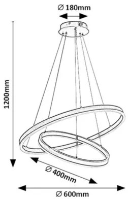Rabalux 72305 - Lampada a sospensione dimmerabile su cavo ISAURE LED/80W/230V 3000-6500K+telecomando