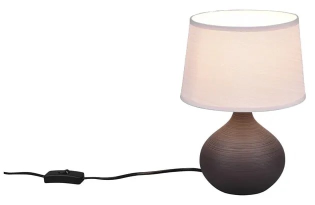 Lampada da tavolo marrone scuro in ceramica e tessuto, altezza 29 cm Martin - Trio