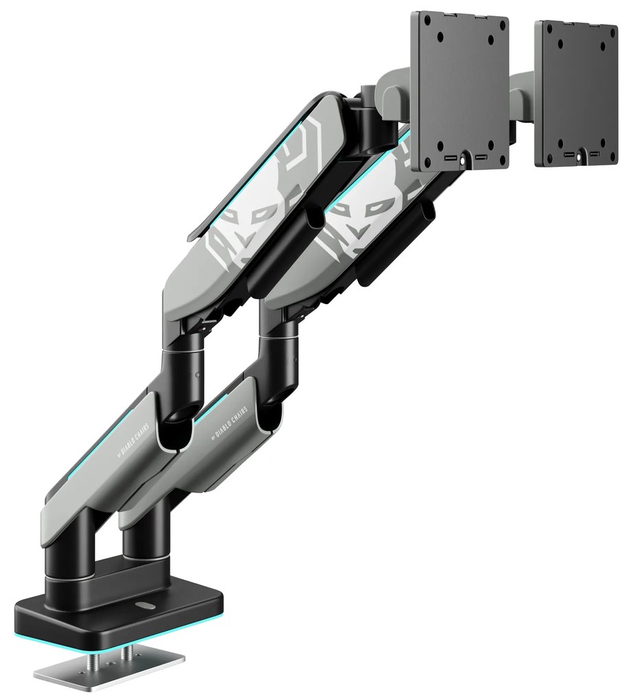 Supporto Doppio per Monitor da 49 Pollici Grigio e Nero RGB X-Arm Dual