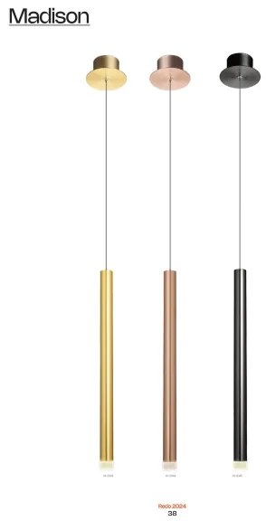 Redo 01-2045 - Lampadario LED a sospensione con filo MADISON LED/4W/230V nero