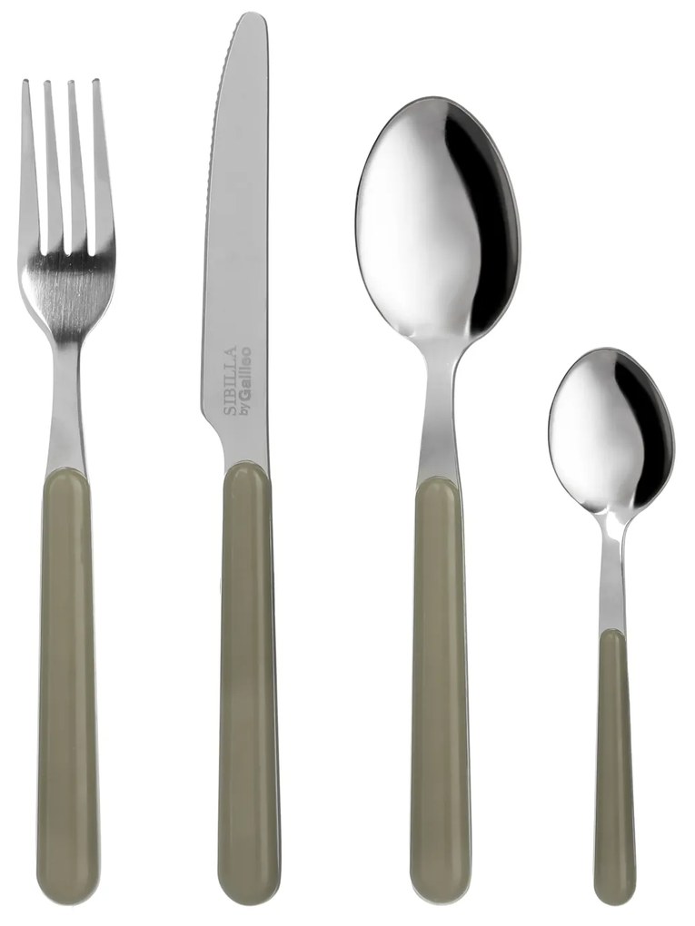 Set 24 posate manico grigio Brio