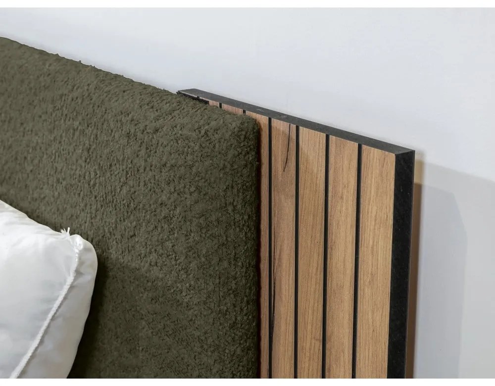 Letto matrimoniale verde con rete inclusa 140x190 cm Lior – Bobochic Paris