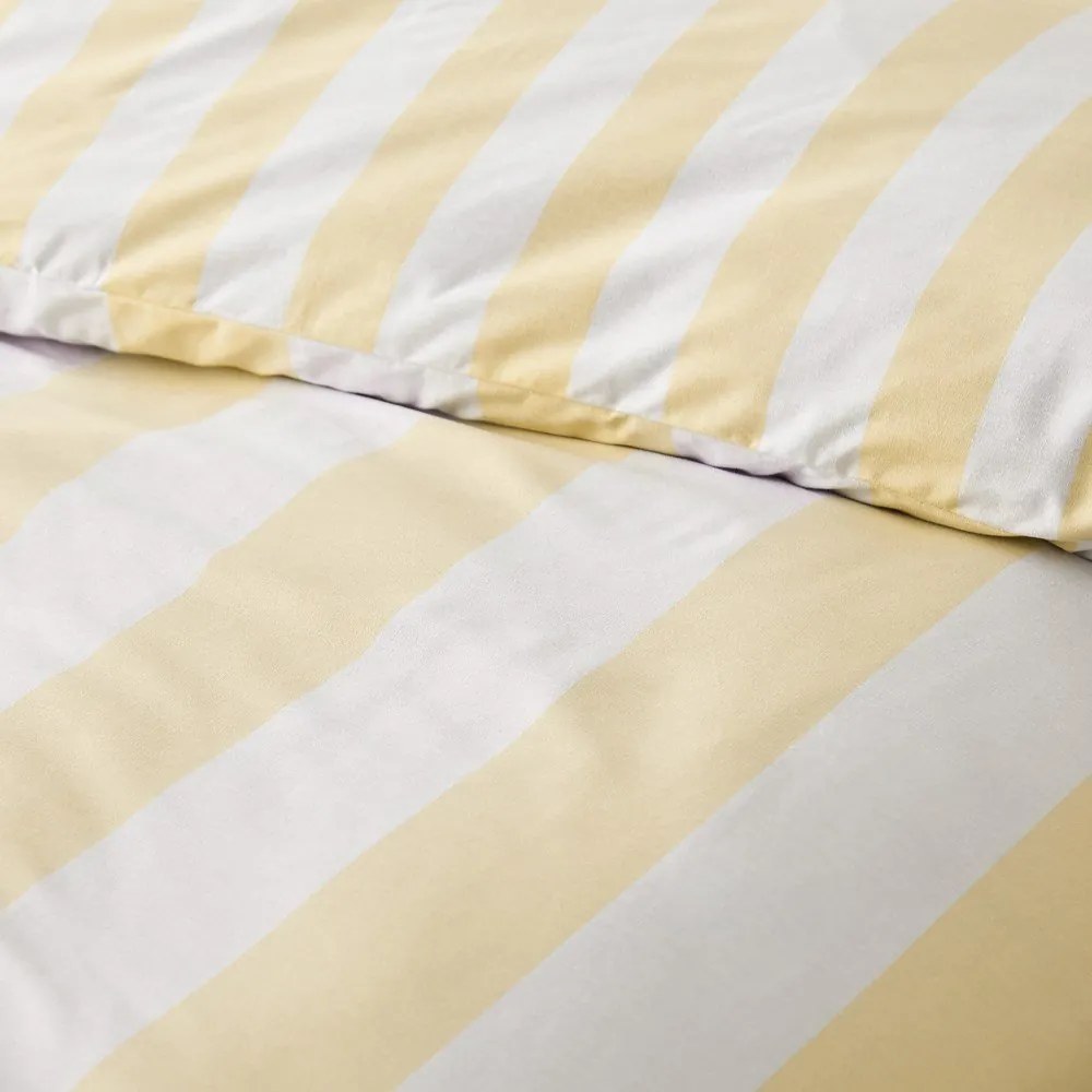 Set copripiumino e federa giallo per letto matrimoniale/per letto esteso 3 pezzi 230x220 cm Cove Stripe – Catherine Lansfield