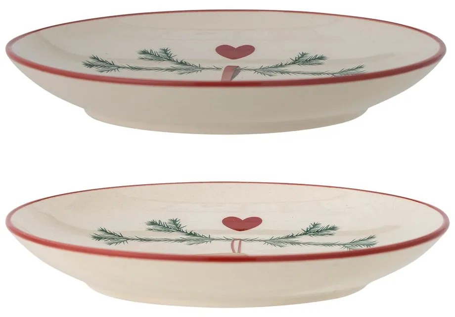 Set di piatti da dolce color crema in gres a tema natalizio 2 pz ø 16 cm Yule – Bloomingville