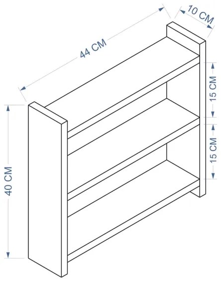 Scaffale da cucina COSMIC 44x10 cm bianco