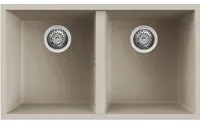 Lavello Elleci Incasso 2 vasche 76x43,5 Quadra 350 Sottotop Keratek Plus Champagne LKQ35095BSO