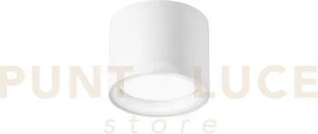 Plafoniera tower bianca tonda 1 luce attacco gx53 ip54 9x7,2cm