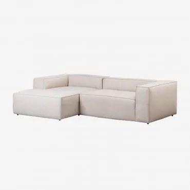Divano Alembert 3 Posti Chaise Longue Sinistra & Tessuto Marrone - Sklum