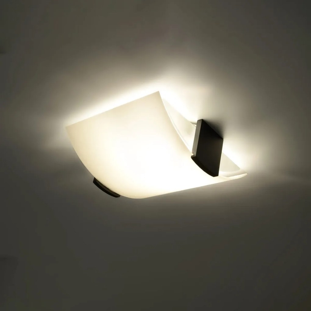 Plafoniera da soffitto EMILIO 2xE27 in Legno e Vetro