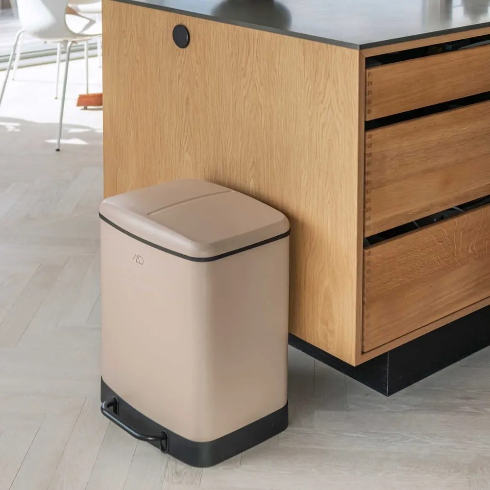 Bidone a pedale in metallo beige per rifiuti differenziati 24 l Wonda - Mette Ditmer Denmark