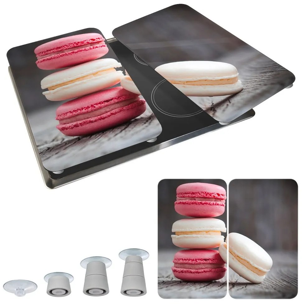 Set di 2 copri stufe in vetro, 52 x 30 cm Macarons - Wenko