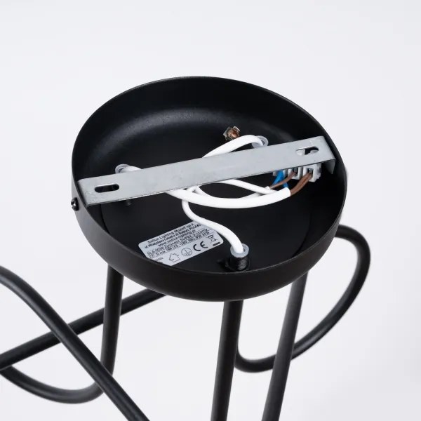 Sollux SL.1434 - Lampadario a plafone LOOP 3xE27/15W/230V nero