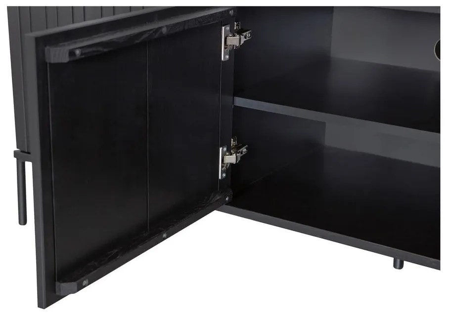 Mobile TV nero in pino massiccio 150x56x44 cm Gravure – WOOOD