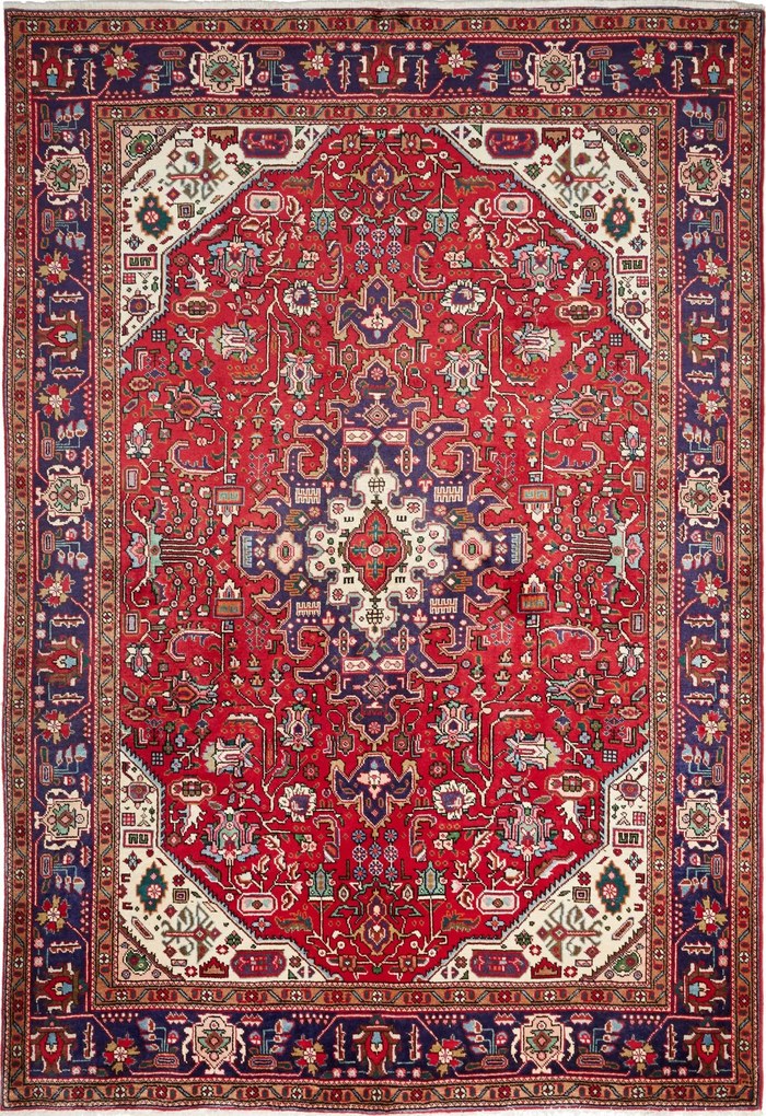 Tabriz Tappeto 290 x 200 Rosso (Iran) Annodato A Mano