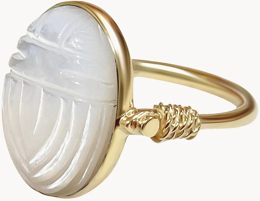 Anello placcato in oro con madreperla Neo