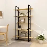 Libreria a 5 Ripiani 100x30x175 cm in Legno di Pino cod mxl 18558