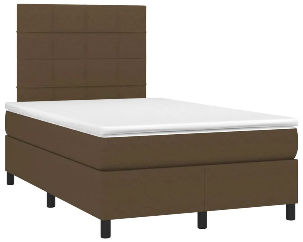 Giroletto a molle con materasso marrone scuro 120x190cm tessuto