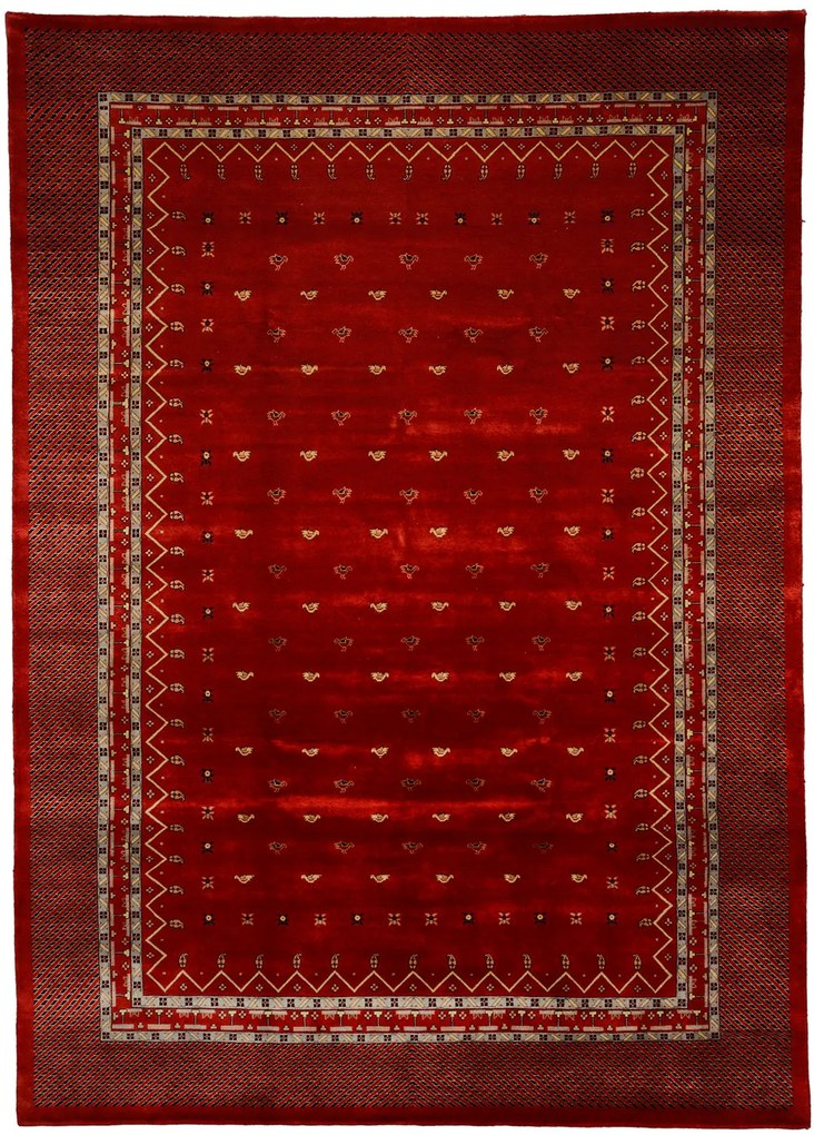 Loribaft Tappeto 350x250 Rosso (Indian) Annodato A Mano