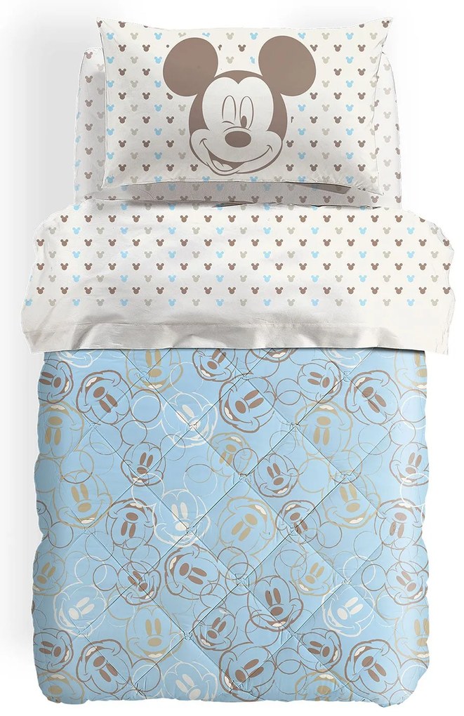 Trapunta Singolo Mickey natural Cartoons, in cotone CALEFFI