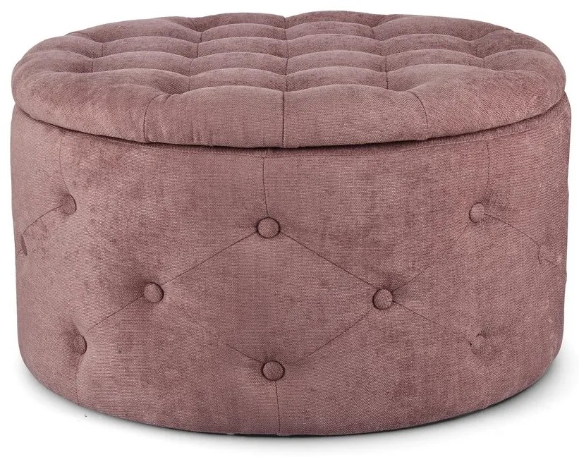 Pouf contenitore porta scarpe ERNESTINE in tessuto rosa scuro