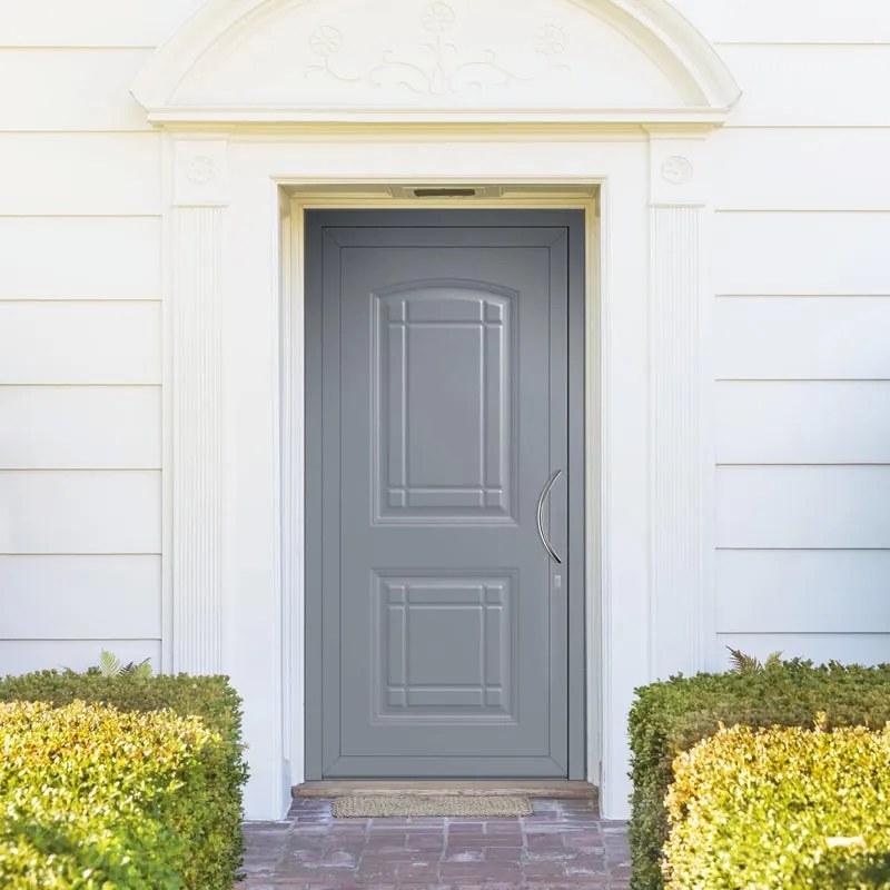 Portoncino d'ingresso Classic3 L 90 x H 210 cm in alluminio grigio, apertura spingere a sinistra