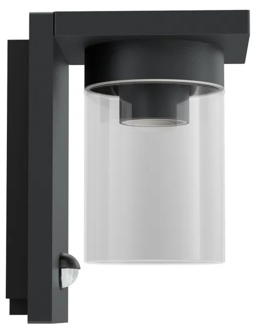 Applique Nera IP54 con Base E27 e Sensore di Movimento - Serie RIGA Base E27