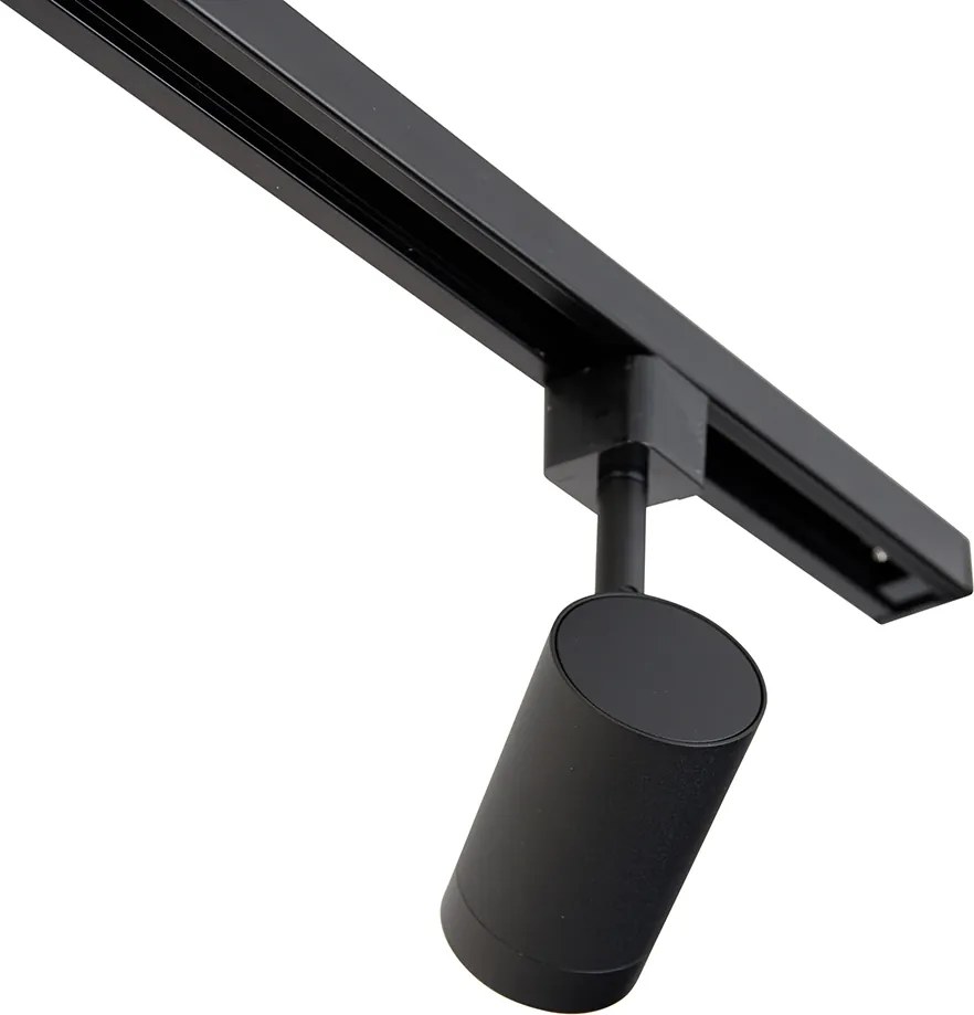 Sistema a binario intelligente monofase con 4 faretti WiFi GU10 neri - Jeana