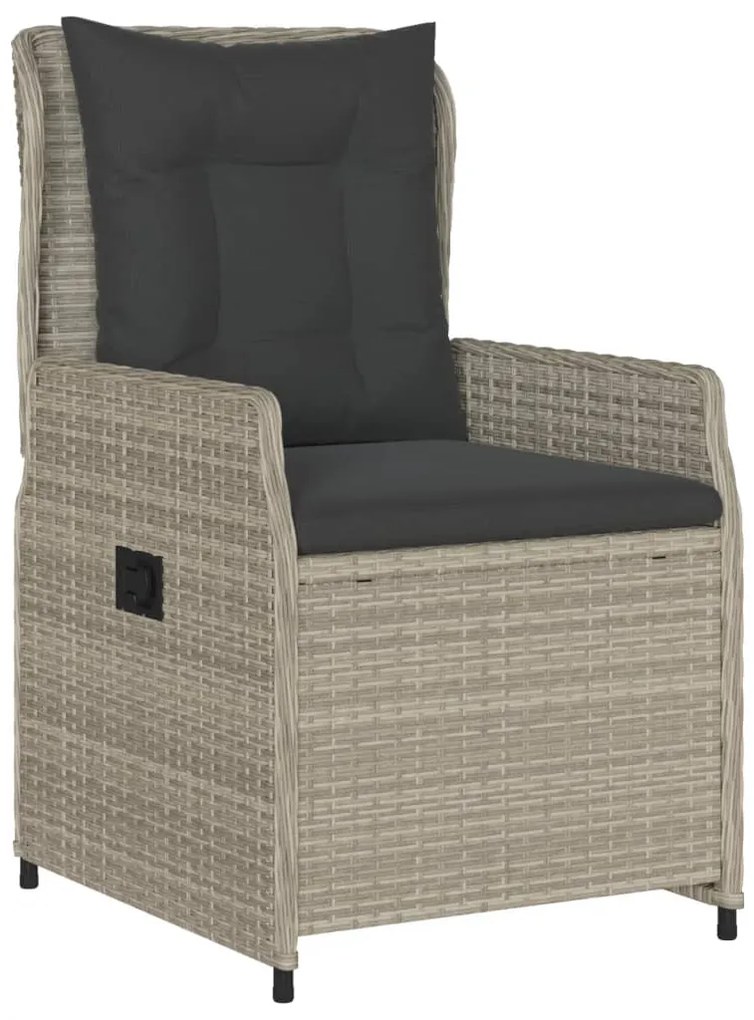 Set pranzo da giardino 5pz con cuscini grigio chiaro polyrattan