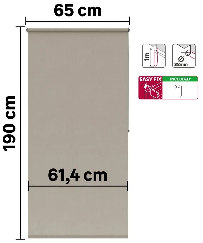 Tenda a rullo filtrante INSPIRE Kangri marrone 65x190 cm