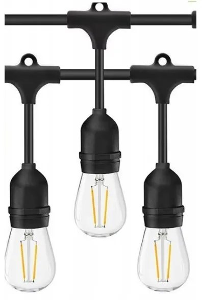 Catena decorativa LED esterna 10xE27/1W/230V 10 m IP65 nero