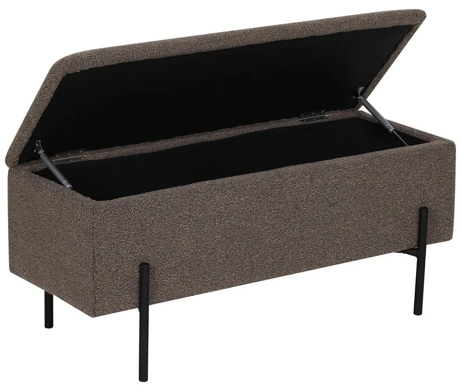 Panchina marrone con rivestimento in bouclé Watford – House Nordic