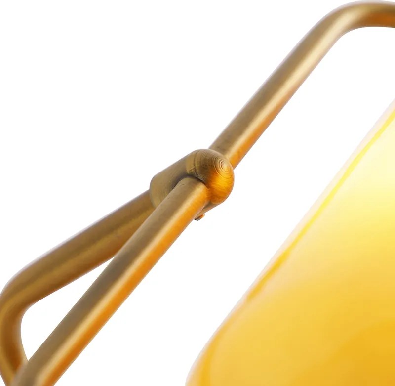 Lampada da banchiere smart bronzo con vetro ambrato incl. WiFi A60 - Banker