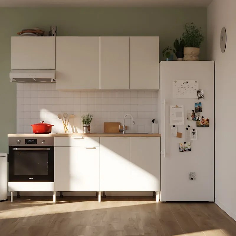 Cucina in kit DELINIA Eleki bianco 3 basi e 3 pensili L 200 cm