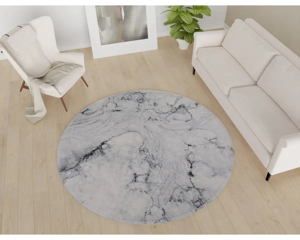 Tappeto rotondo lavabile grigio chiaro ø 120 cm - Vitaus