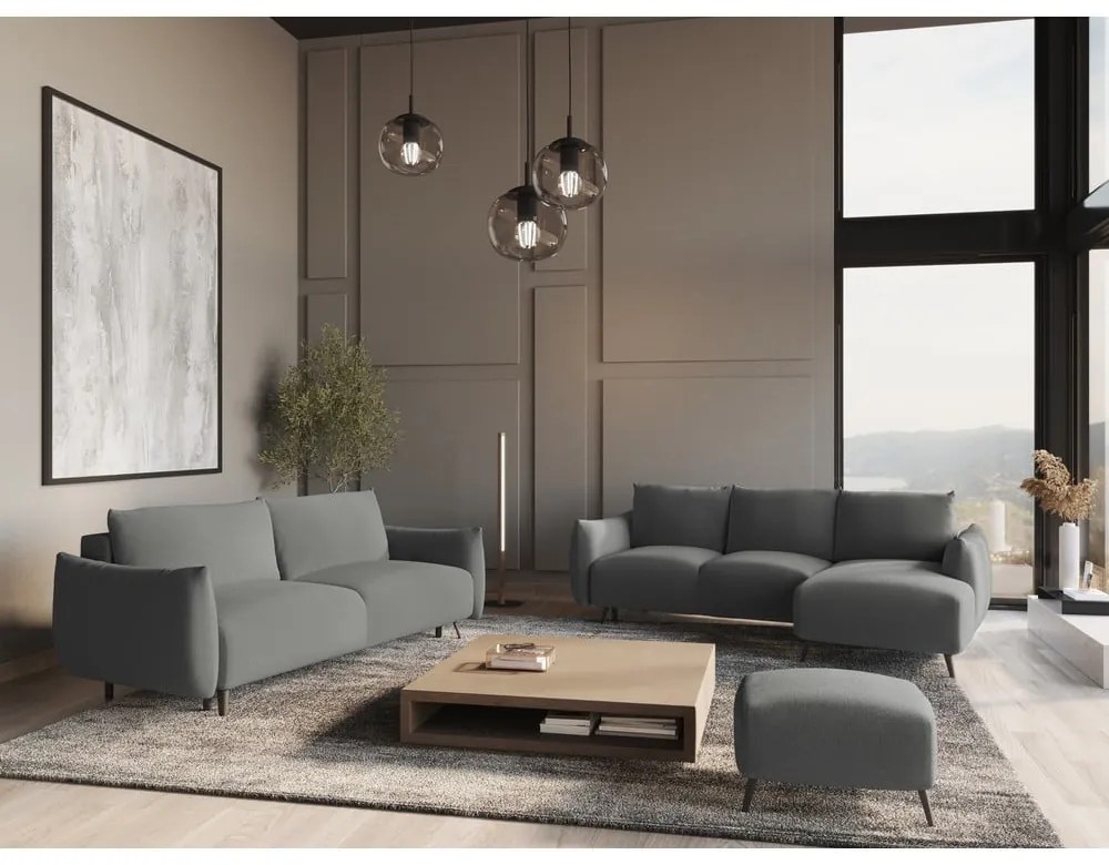 Divano grigio chiaro 230 cm Malie – Makamii