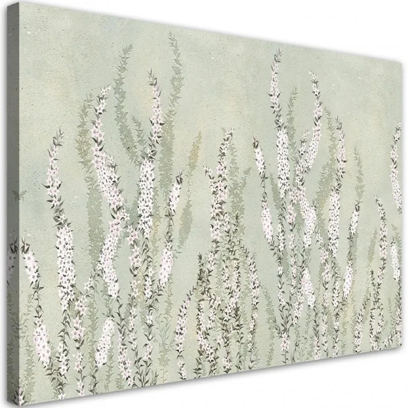 Quadro su tela, Piccoli fiori sullo sfondo del muro  Dimensioni Tappeti 90x60