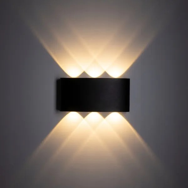 Applique a LED da esterno ARROW 6xLED/1W/230V IP54 nero