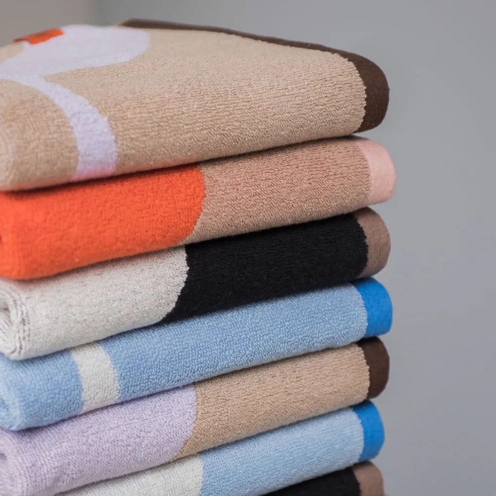 Asciugamani arancio/marrone chiaro in set da 2 in cotone biologico 50x90 cm Nova Arte - Mette Ditmer Denmark