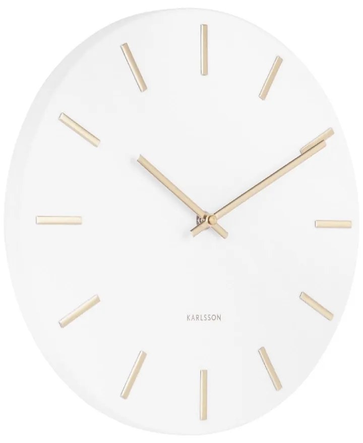 Orologio da parete bianco con lancette dorate , ø 30 cm Charm - Karlsson