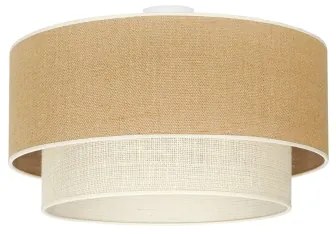 Duolla - Plafoniera YUTE BOHO 3xE27/15W/230V diametro 60 cm marrone/color crema