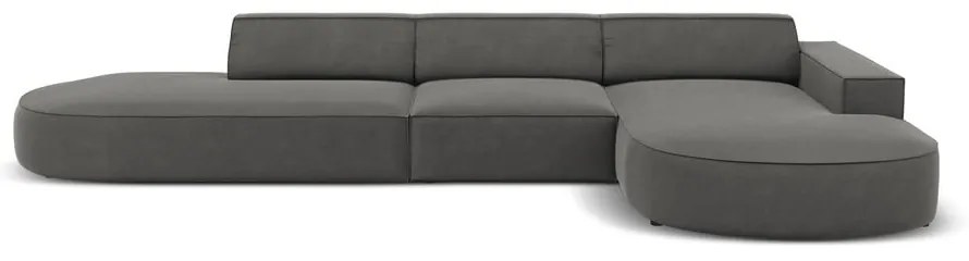 Divano angolare in velluto grigio (angolo destro) Jodie - Micadoni Home