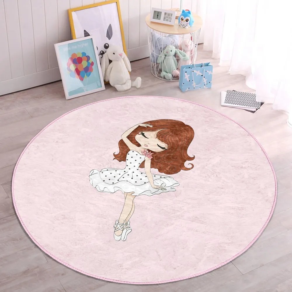 Tappeto rosa per bambini ø 80 cm Comfort - Mila Home